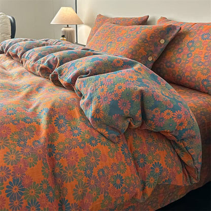 Vintage Daisy Bettwäsche aus reiner Baumwollgaze (4-teilig) - 220cm x 240cm - image 0