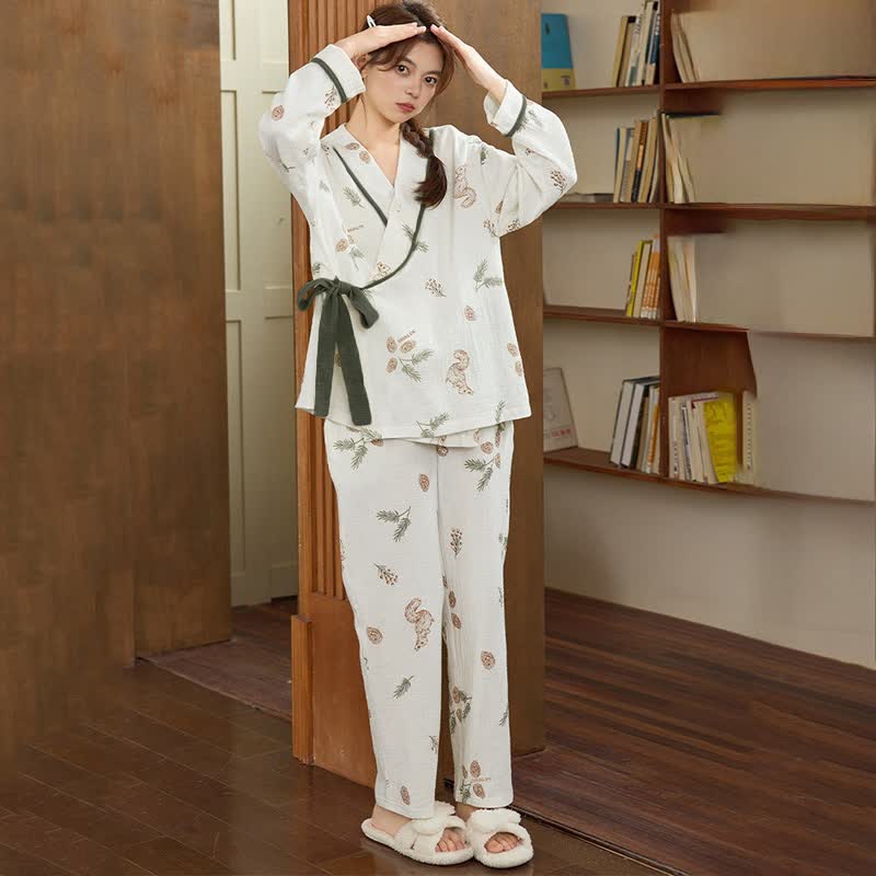 Loungewear-Set mit Waldhörnchen- und Eichelmotiv - image 4