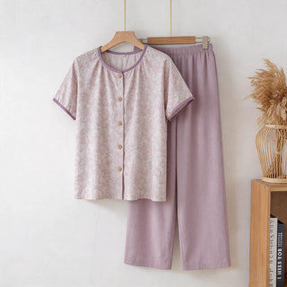 Lounge-Set aus bedruckter Baumwolle in Lavendel - Lila - 3XL - image 0