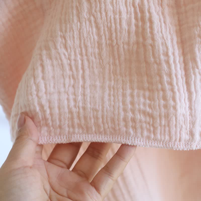 Loungewear-Set aus einfarbiger Baumwollgaze und Spitze - image 12