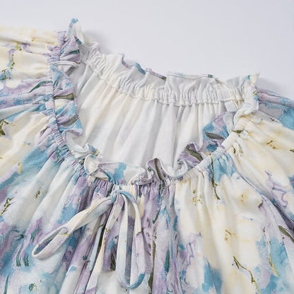 Pyjama-Set aus Baumwolle mit Aquarellblumenmuster - image 7
