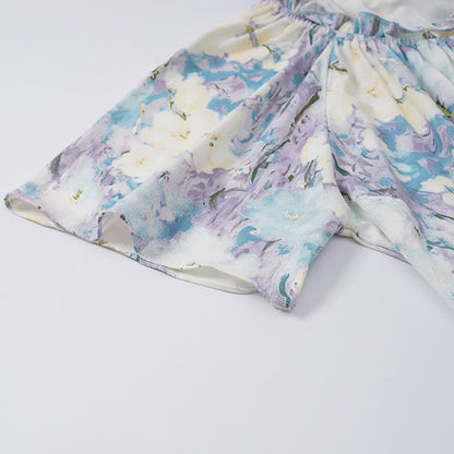 Pyjama-Set aus Baumwolle mit Aquarellblumenmuster - image 9