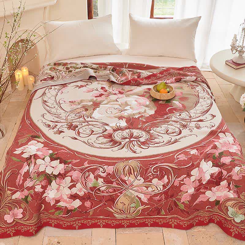Steppdecke aus Baumwollgaze mit Medaillonmuster und Blumenmuster - image 2