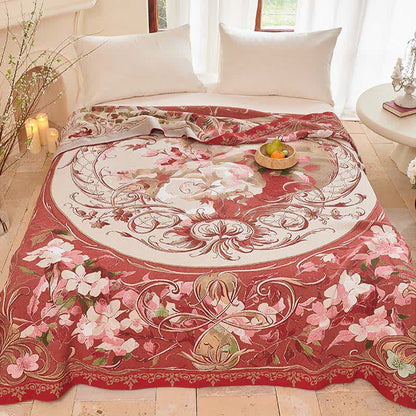 Steppdecke aus Baumwollgaze mit Medaillonmuster und Blumenmuster - image 2