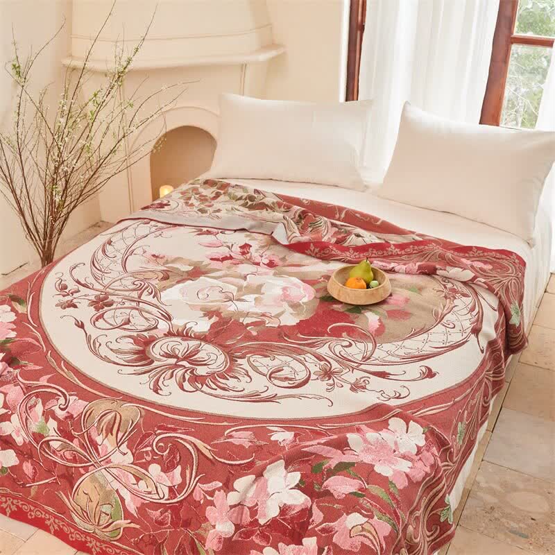 Steppdecke aus Baumwollgaze mit Medaillonmuster und Blumenmuster - image 3