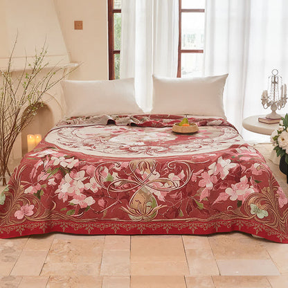 Steppdecke aus Baumwollgaze mit Medaillonmuster und Blumenmuster - image 1