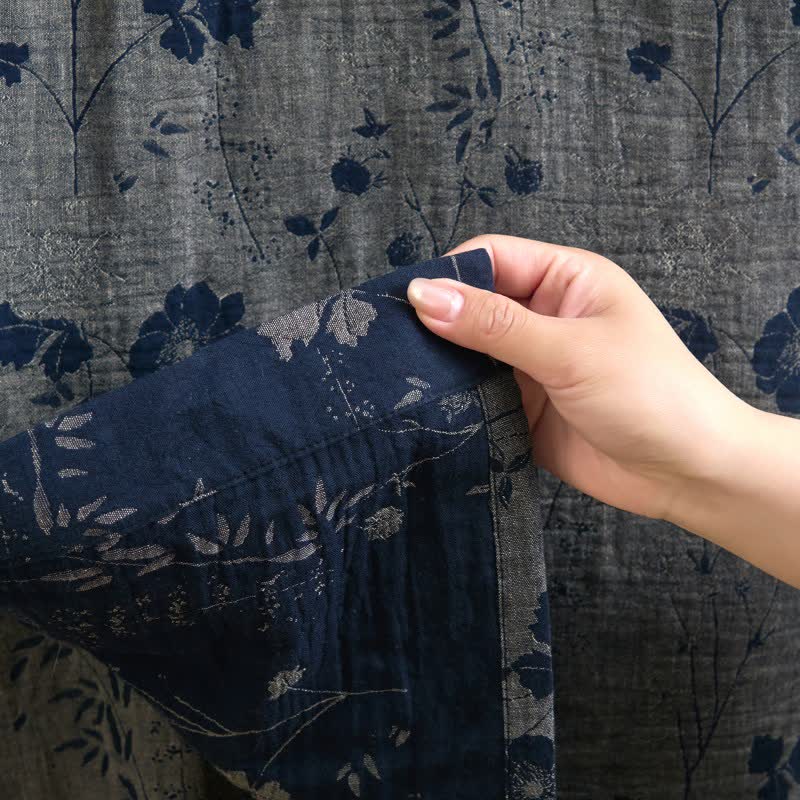 Kimono-Bademantel aus Bio-Baumwolle mit Gartenblumenmuster - image 29
