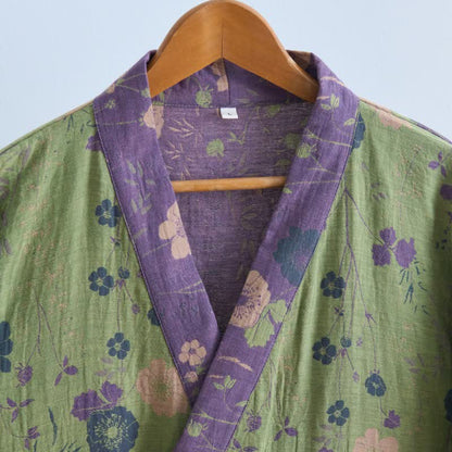Kimono-Bademantel aus Bio-Baumwolle mit Gartenblumenmuster - image 18