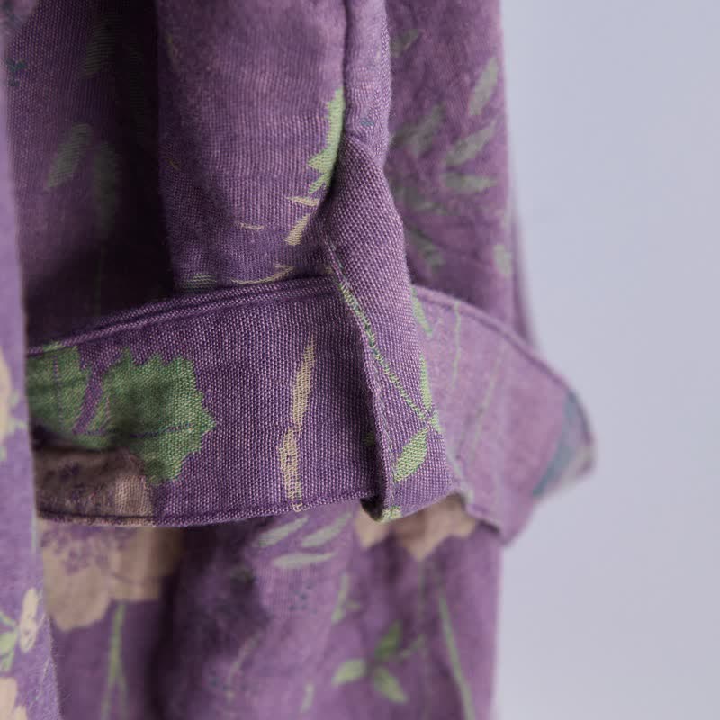 Kimono-Bademantel aus Bio-Baumwolle mit Gartenblumenmuster - image 15