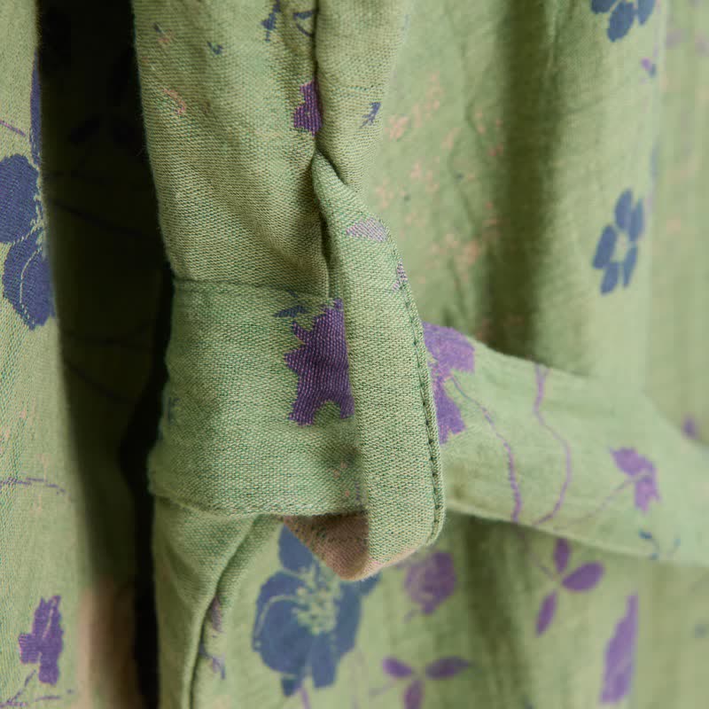 Kimono-Bademantel aus Bio-Baumwolle mit Gartenblumenmuster - image 22