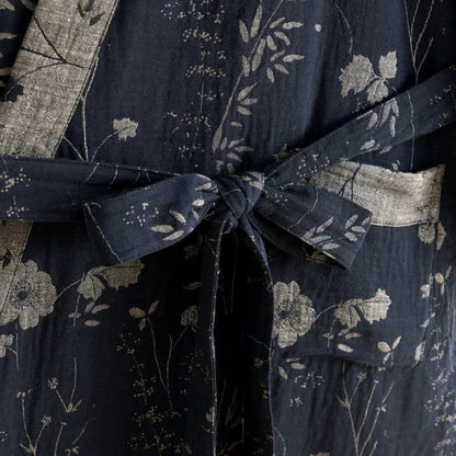 Kimono-Bademantel aus Bio-Baumwolle mit Gartenblumenmuster - image 5