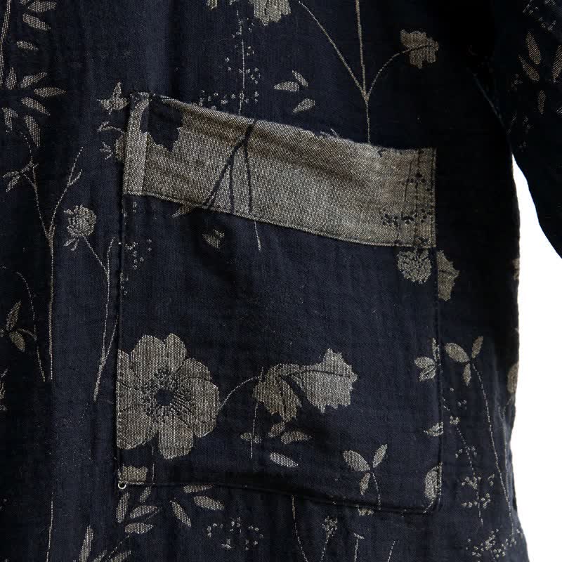 Kimono-Bademantel aus Bio-Baumwolle mit Gartenblumenmuster - image 4