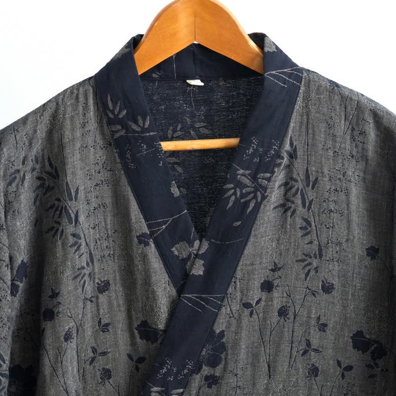 Kimono-Bademantel aus Bio-Baumwolle mit Gartenblumenmuster - image 25