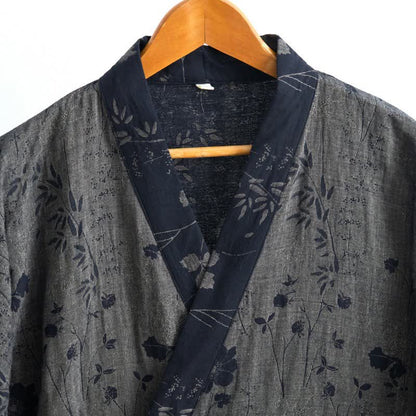 Kimono-Bademantel aus Bio-Baumwolle mit Gartenblumenmuster - image 25