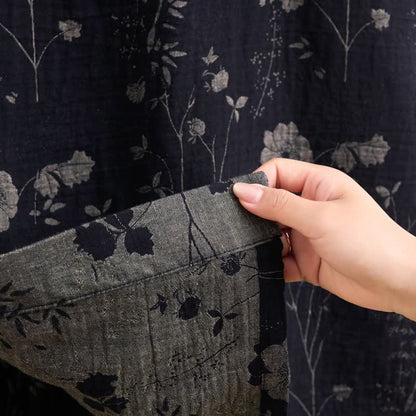 Kimono-Bademantel aus Bio-Baumwolle mit Gartenblumenmuster - image 7