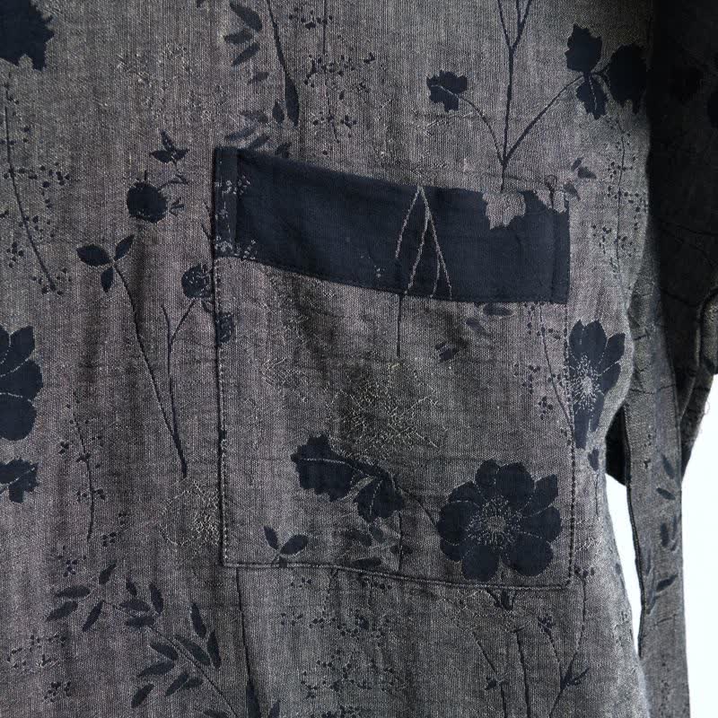 Kimono-Bademantel aus Bio-Baumwolle mit Gartenblumenmuster - image 27
