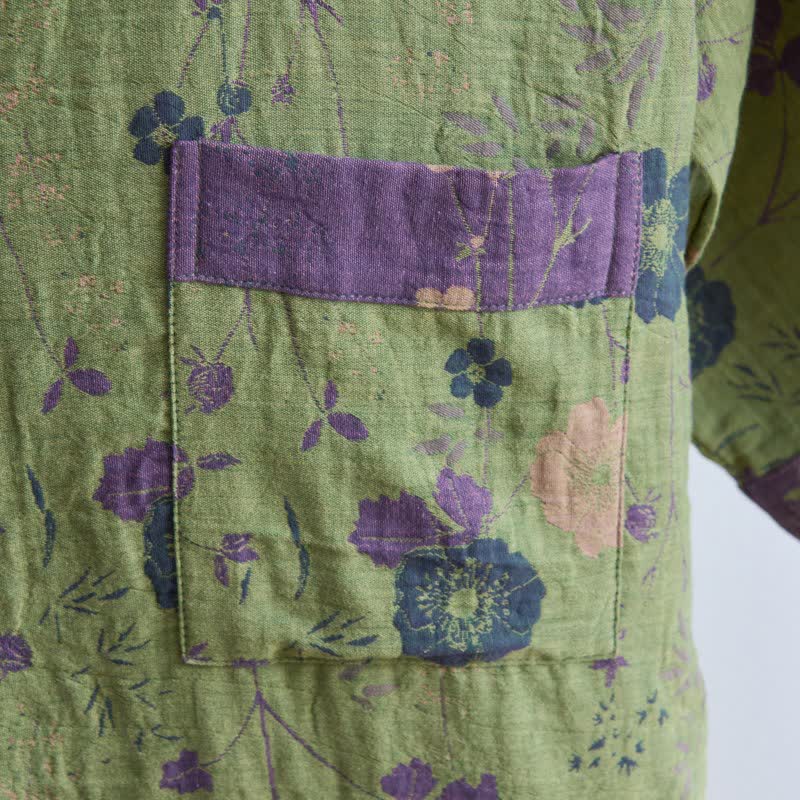 Kimono-Bademantel aus Bio-Baumwolle mit Gartenblumenmuster - image 21