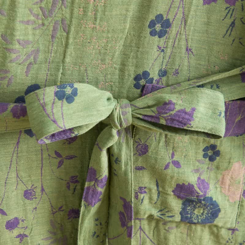 Kimono-Bademantel aus Bio-Baumwolle mit Gartenblumenmuster - image 20