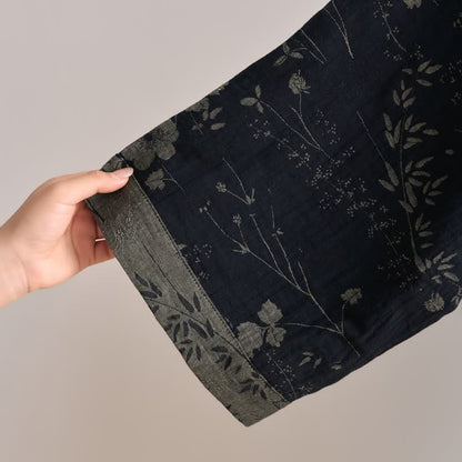 Kimono-Bademantel aus Bio-Baumwolle mit Gartenblumenmuster - image 3