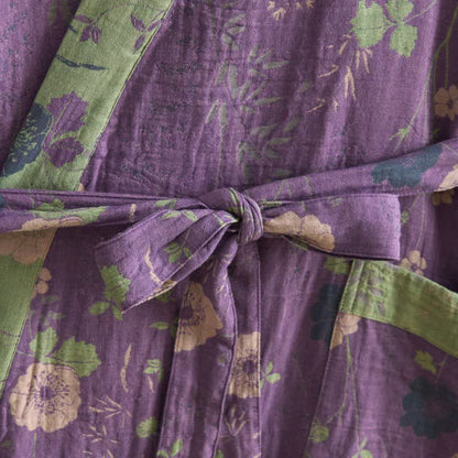 Kimono-Bademantel aus Bio-Baumwolle mit Gartenblumenmuster - image 13