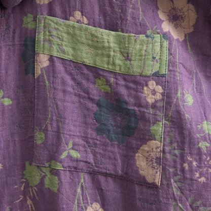 Kimono-Bademantel aus Bio-Baumwolle mit Gartenblumenmuster - image 12