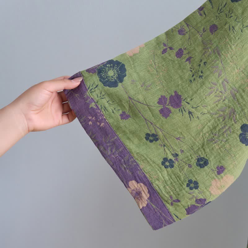 Kimono-Bademantel aus Bio-Baumwolle mit Gartenblumenmuster - image 19