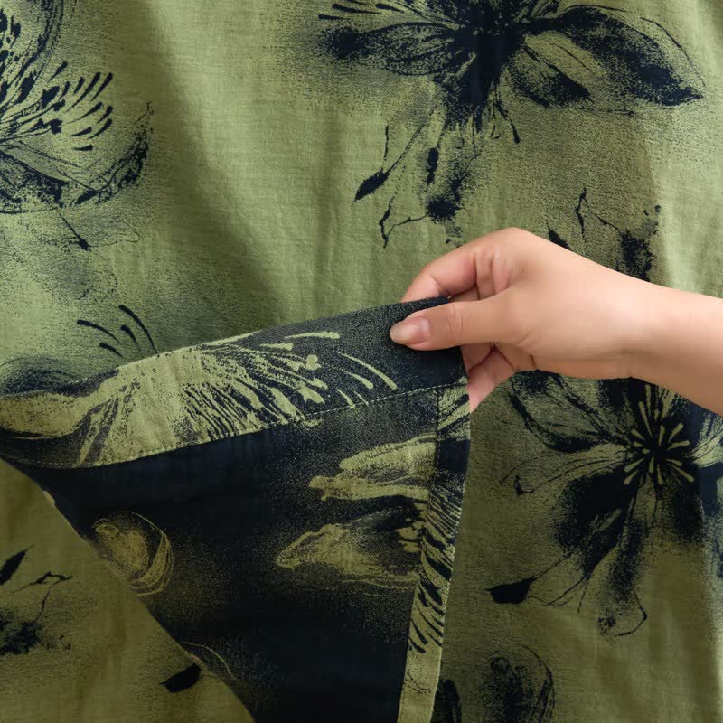 Kimono-Bademantel aus Bio-Baumwolle mit Aquarellblumenmuster - image 25