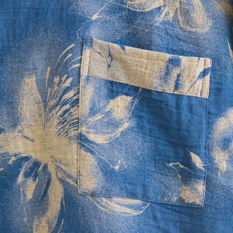 Kimono-Bademantel aus Bio-Baumwolle mit Aquarellblumenmuster - image 10