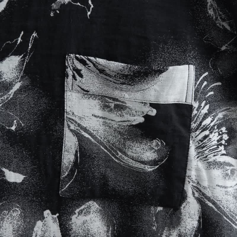 Kimono-Bademantel aus Bio-Baumwolle mit Aquarellblumenmuster - image 29