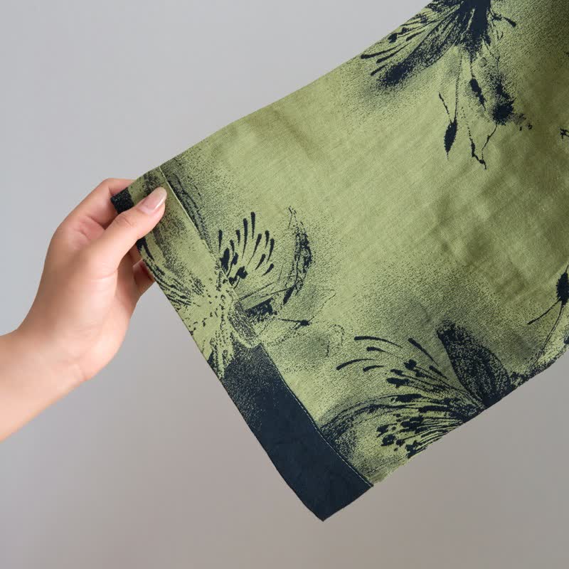 Kimono-Bademantel aus Bio-Baumwolle mit Aquarellblumenmuster - image 23