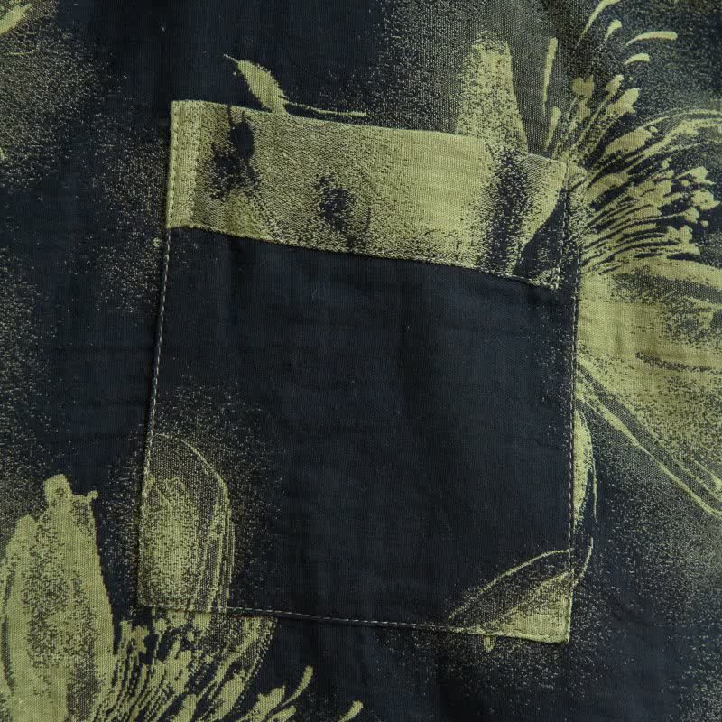 Kimono-Bademantel aus Bio-Baumwolle mit Aquarellblumenmuster - image 6