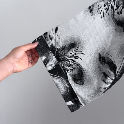 Kimono-Bademantel aus Bio-Baumwolle mit Aquarellblumenmuster - image 33