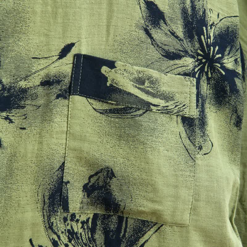 Kimono-Bademantel aus Bio-Baumwolle mit Aquarellblumenmuster - image 24