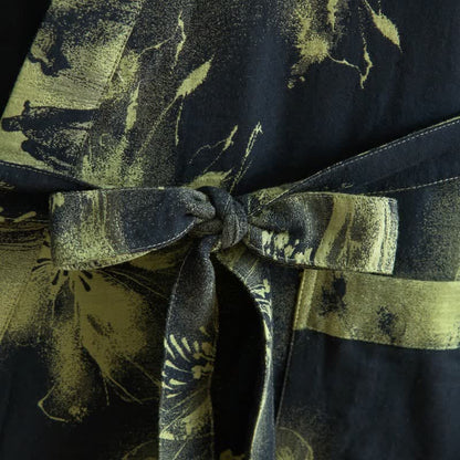 Kimono-Bademantel aus Bio-Baumwolle mit Aquarellblumenmuster - image 4