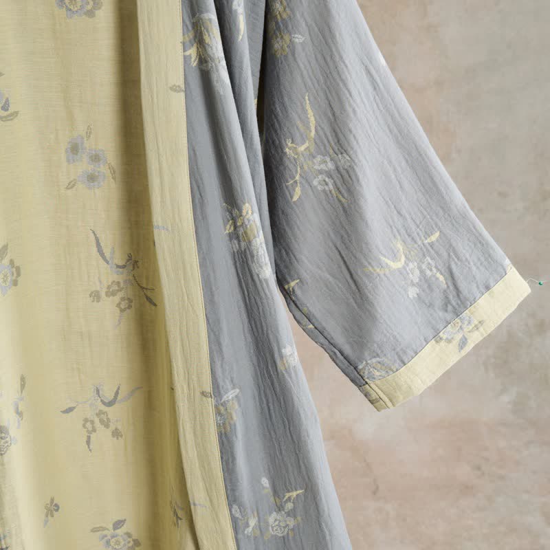 Eleganter Kimono-Bademantel aus Baumwollgaze mit Blumenmuster - image 5