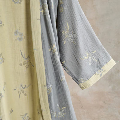 Eleganter Kimono-Bademantel aus Baumwollgaze mit Blumenmuster - image 5