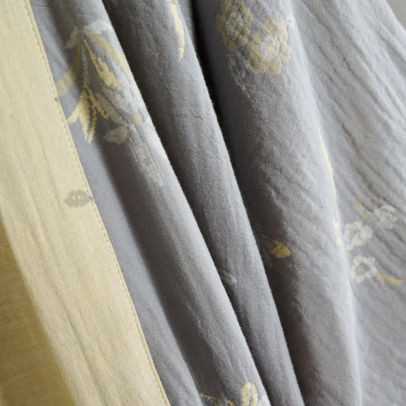 Eleganter Kimono-Bademantel aus Baumwollgaze mit Blumenmuster - image 7