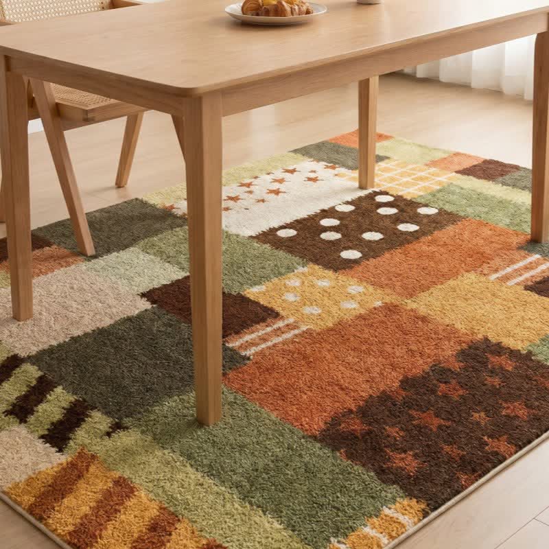 Patchwork-Teppich mit Sternen- und Punktmuster - image 3