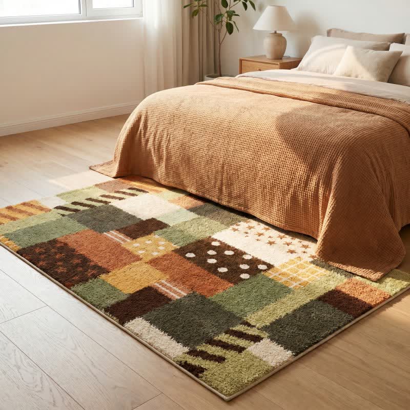 Patchwork-Teppich mit Sternen- und Punktmuster - image 2