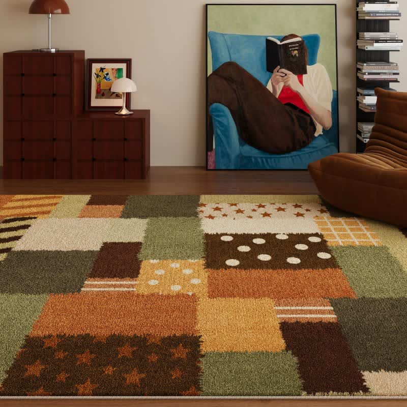 Patchwork-Teppich mit Sternen- und Punktmuster - 200cm×300cm - image 0
