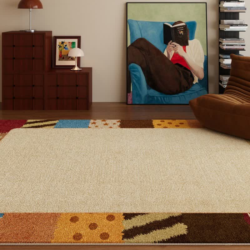 Retro-Patchwork-Teppich mit Bordüre - 200cm×300cm - image 0