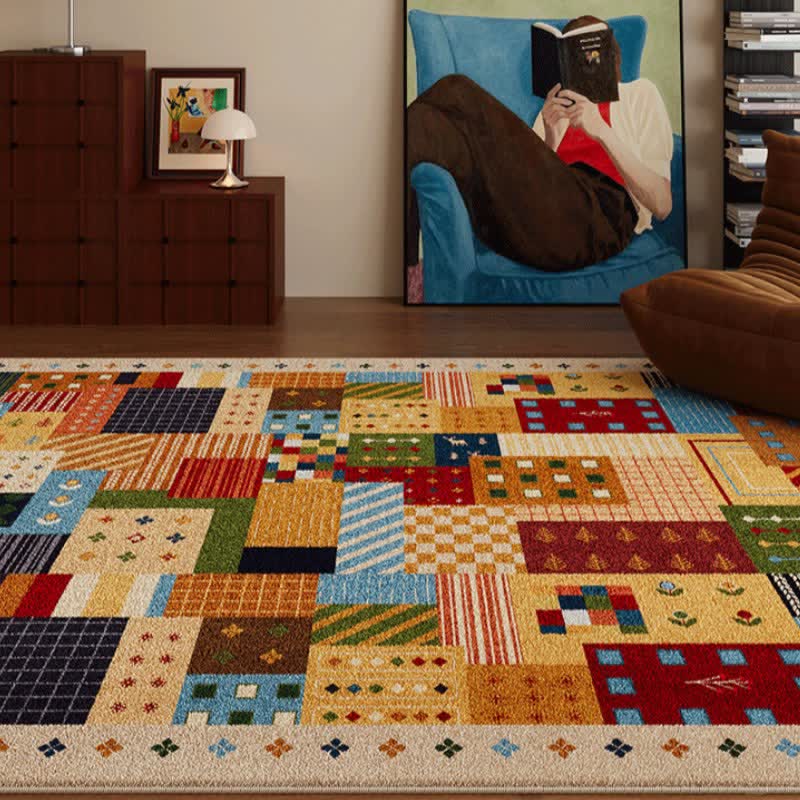 Lebhafter Patchwork-Teppich mit geometrischem Muster - 200cm×300cm - image 0