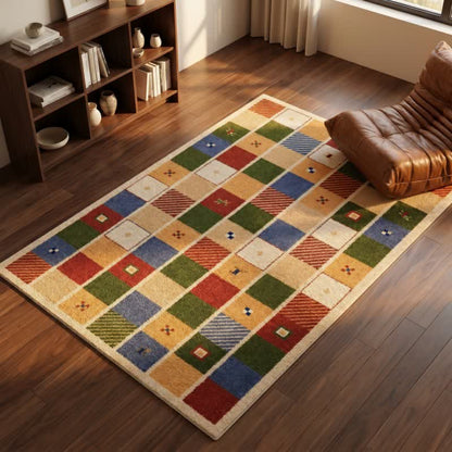 Bunter Patchwork-Teppich mit Karomuster - image 3