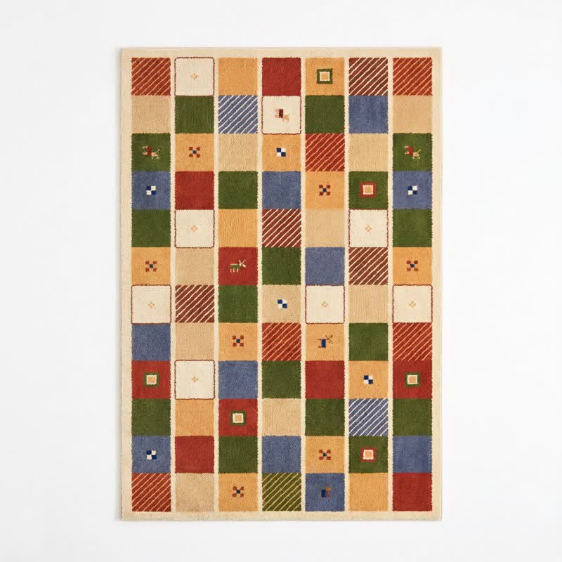 Bunter Patchwork-Teppich mit Karomuster - image 4