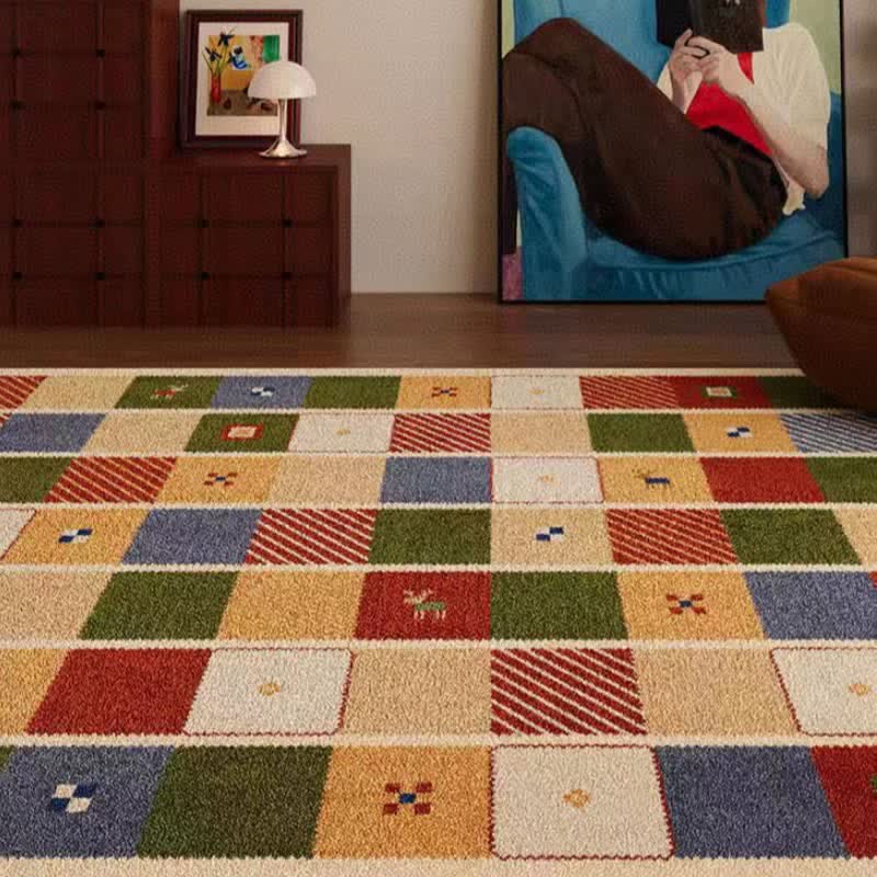 Bunter Patchwork-Teppich mit Karomuster - 200cm×300cm - image 0