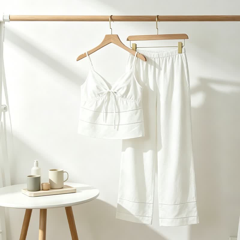 Lounge-Set aus Camisole und Hose - Weiß - 3XL - image 4