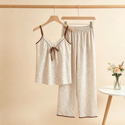 Beige Lounge-Set mit Schleifendetails - image 1