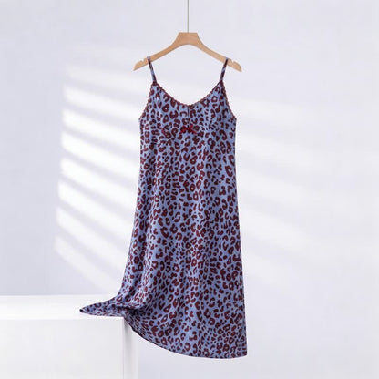 Nachthemd mit Leopardenmuster und Spitzenbesatz - Blau - XXXL - image 3