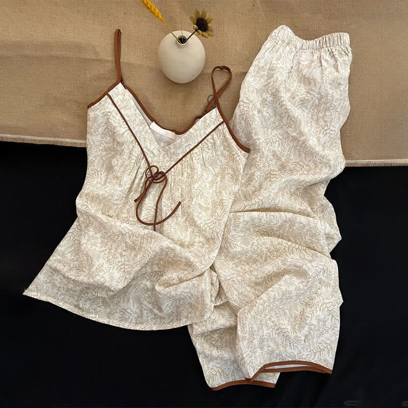 Beige Lounge-Set mit Schleifendetails - image 3