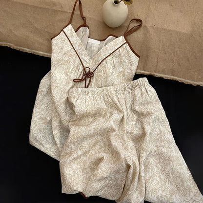 Beige Lounge-Set mit Schleifendetails - image 5